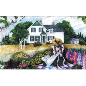 Anne on the Quilt Postcard Anne of Green Gables