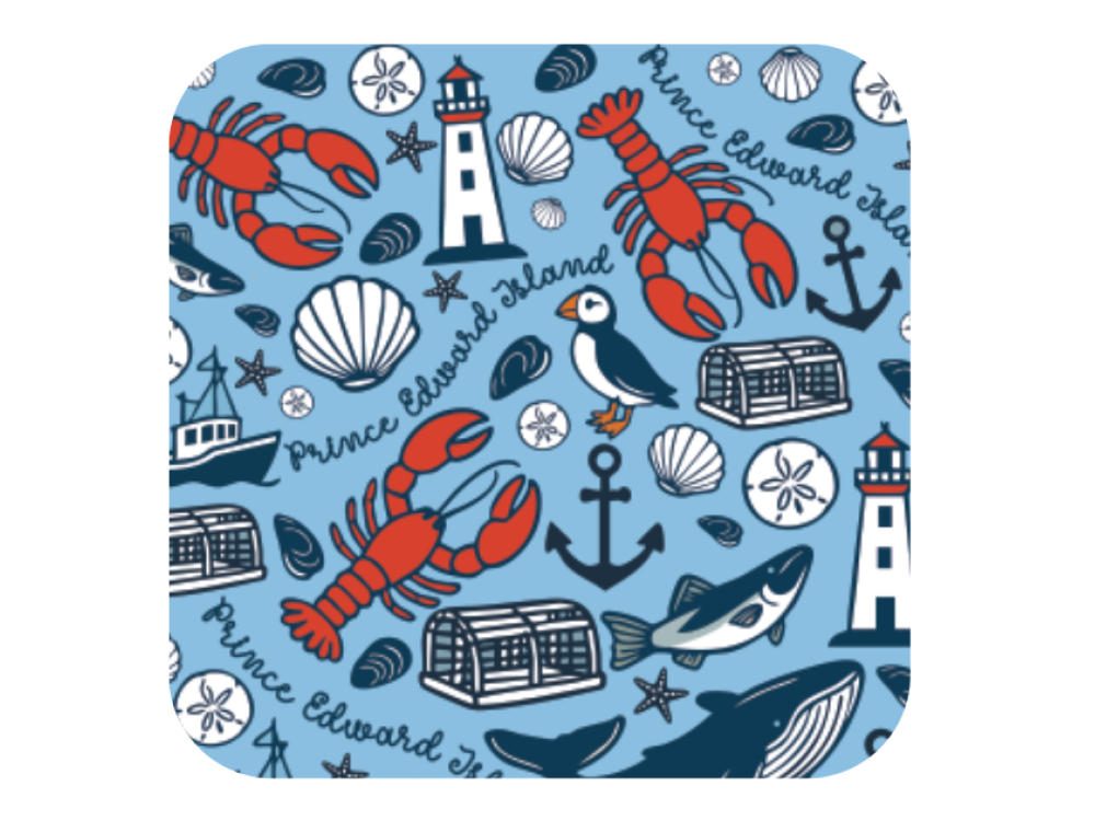 PEI Nautical Cork Coaster Set of 4