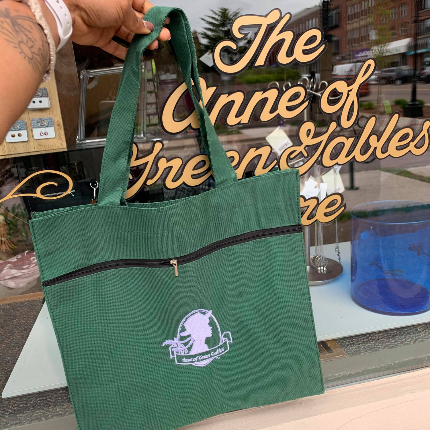 Anne of Green Gables Siloutte Green Tote.