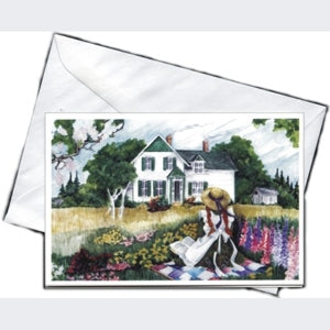 Anne on the Quilt Notecard Anne of Green Gables